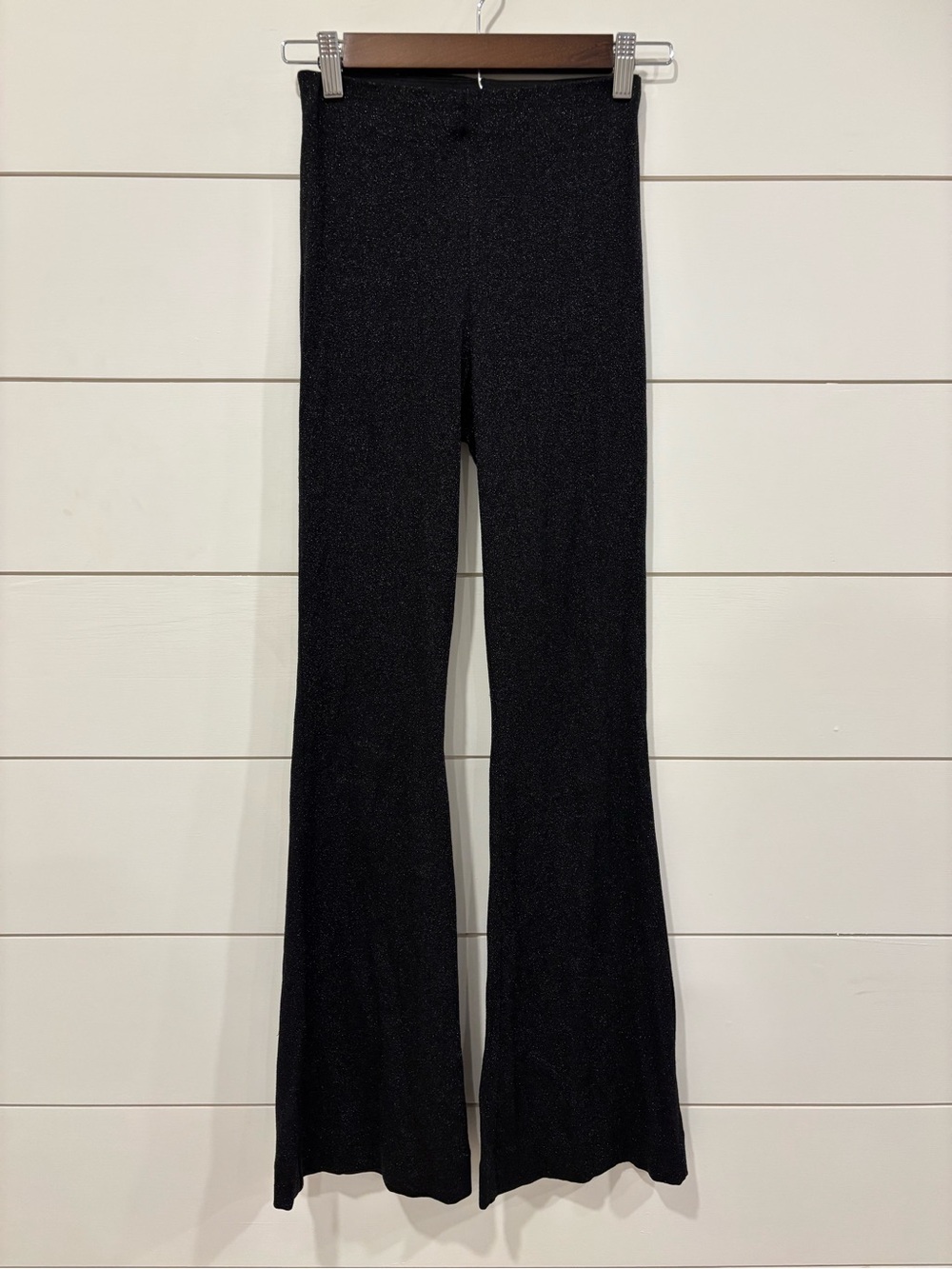 Stockhom & Other Stories Black Sparkle Pull On Flare Knit Pants NWT Size 0